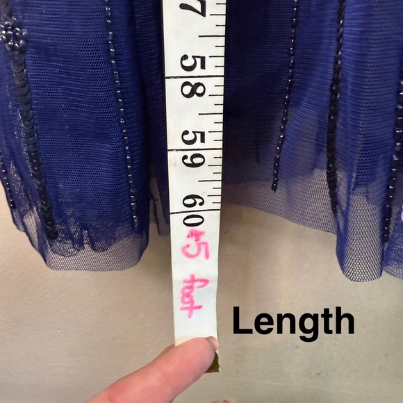 Gatsbylady Navy Beaded Maxi Dress Sz 18 - Picture 5 of 10